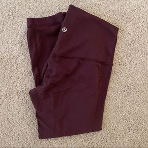 Lululemon 6 21” align burgundy red crop leggings